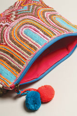 Embellished Beaded Clutch with Chain