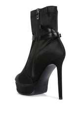 DOESBURG Satin Stiletto Ankle Boot
